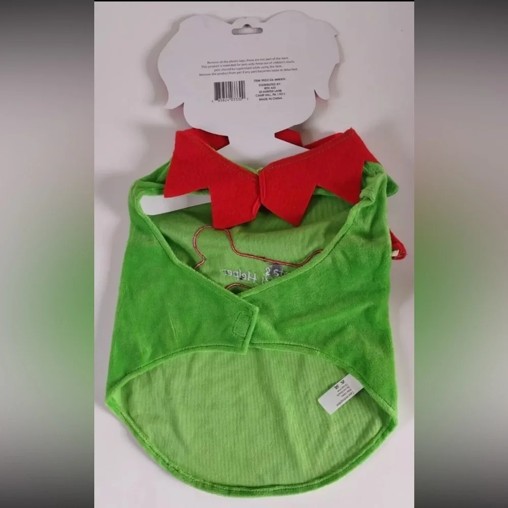 Pet Elf Suit with Hat - Green and Red NWT